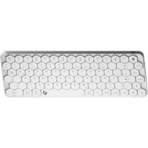 KeySonic KSK-5020BT-S Tastatur Büro Bluetooth QWERTZ Deutsch Aluminium, Weiß
