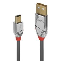Lindy 36633 USB Kabel USB 2.0 3 m USB A Mini-USB B Grau