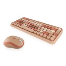 KeySonic KSKM-5200M-RF Tastatur Maus enthalten Büro RF Wireless QWERTZ Deutsch Beige, Braun, Pink