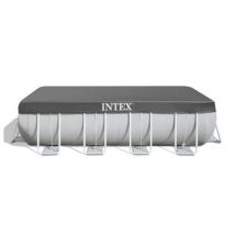 Intex - Bâche de protection pour piscine tubulaire rectangulaire 4,88 x 2,44 m Gris Epaisseur:0,25 mm Forme:Rectangulaire Garantie:30 jours au déballa