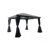 Hesperide - Tonnelle de jardin en aluminium Belize - 3 x 3,6 m - Hespéride Gris Dimensions (L x l):3 x 3,6 m Forme:Rectangle Garantie:2 ans Hauteur:19