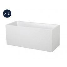 Eda - 2 Jardinières rectangulaire Graphit99,5 x 39,5 x 43,5 cm97 LBlanc cérusé Blanc Dimensions (L x l x H):99,50 x 39,50 x 43,50 cm Forme:Carré Marqu