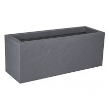 Eda - Jardinière rectangulaire Volcania Up effet pierre 57 L Gris Galet Gris Dimensions (L x l x H):79,5 x 29,5 x 29,5 cm Forme:Rectangle Garantie:5 a