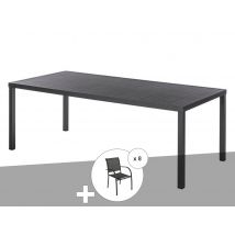 Hesperide - Ensemble repas table de jardin rectangulaire alu Piazza Graphite + 8 fauteuils Piazza - Hespéride Gris Dimensions (L x l x H):210 x 100 x
