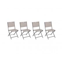 Hesperide - Lot de 4 Chaises de jardin pliante métal Modula Noisette / Tonka Brun Dimensions (L x l x H):52 x 46 x 87 cm Empilable:Non Garantie:2 ans