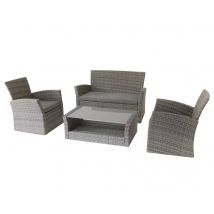 Hesperide - Salon de jardin en résine tressée Bora Bora Terre d'ombre - Hespéride Marron Coussins:Inclus Dimensions canapé (L x l x H):128 x 72 x 78 c