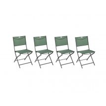 Hesperide - Lot de 4 Chaises de jardin pliante métal Modula Olive/Graphite - Hespéride Vert Dimensions (L x l x H):52 x 46 x 87 cm Empilable:Non Garan