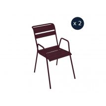 Fermob - 2 fauteuils Bridge de jardin en métal Monceau Cerise noire- Cerise noire Dimensions (L x l x H):64,5 x 52 x 85 cm Empilable:Oui Garantie:5 a