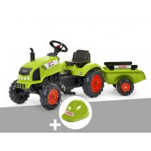 Falk - Tracteur enfant Claas Arion 410 avec remorque 2 à 5 ans + Casque Vert Dimensions (L x l x H):138 x 42 x 53 cm Dimensions colis (L x l x H):80