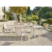 Hesperide - Table de jardin rectangulaire extensible coulissante Evasion 8/10 places lin et argile - Hespéride Lin et argile Dimensions (L x l x H):1
