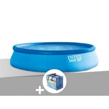 Intex - Kit piscine autoportée Easy Set 4,57 x 1,07 m + Bâche à bulles Bleu, en PVC - Garantie 2 ans - Installation Piscinéco sur Demande