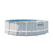 Intex - Piscine tubulaire Chevron ronde 4,88 x 1,22 m Bleu, en PVC - Installation Piscinéco sur Demande