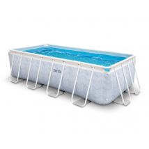 Intex - Piscine tubulaire Chevron rectangulaire 4,00 x 2,00 x 1,00 m Bleu, en PVC - Installation Piscinéco sur Demande