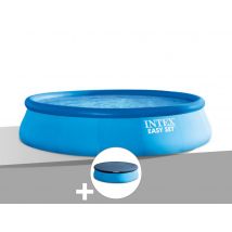 Intex - Kit piscine autoportée Easy Set 3,96 x 0,84 m + Bâche de protection Bleu, en PVC - Garantie 2 ans - Installation Piscinéco sur Demande