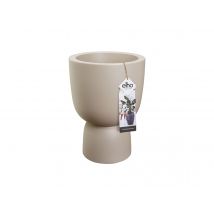 Elho - Pot de fleurs rond en plastique extérieur/intérieur Ø 35 cm Pure Coupe greige Beige Dimensions (L x H):34,9 x 49 cm Dimensions (L x l x H):34,