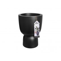 Elho - Pot de fleurs rond en plastique extérieur/intérieur Ø 41 cm Pure Coupe noir Noir Dimensions (L x H):41,3 x 57,9 cm Dimensions (L x l x H):41,3