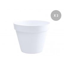Eda - Lot de 2 Pots de fleur rond Toscane Ø 60 x H.47 cm Blanc Blanc Diamètre:60 cm Forme:Rond Garantie:7 ans Hauteur:47 cm Marque:EDA Matière(s):Poly