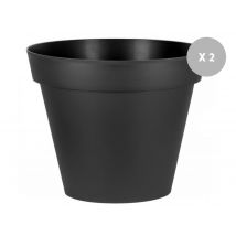 Eda - Lot de 2 Pots de fleur rond Toscane Ø 100 x H.79 cm Anthracite Anthracite Diamètre:100 cm Forme:Rond Garantie:7 ans Hauteur:79 cm Marque:EDA Mat