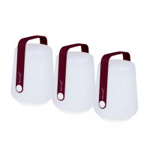 Fermob - Lot de 3 lampes BALAD Cerise noire - FERMOB Cerise noire Couleur éclairage:Blanc chaud, en Polyéthylène Type de produit:Baladeuse - 10 x 10 x