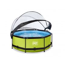 Exit Toys - Piscine tubulaire Lime ronde 2,44 x 0,76 m avec dôme Vert, en PVC - Installation Piscinéco sur Demande