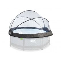 Exit Toys - Dôme pour piscine tubulaire ronde de Ø 2,40 à 2,55 m Transparent, en Acier - 264 x 264 x 140 cm - Installation Piscinéco sur Demande