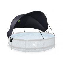 Exit Toys - Voile d'ombrage pour piscine tubulaire ronde Ø 3,60 à 3,70 m Noir Dimensions (L x l x H):380 x 380 x 190 cm Dimensions colis (L x l x H):1