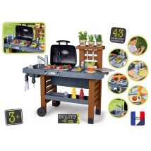 Smoby - Cuisine d'été Garden Kitchen pour enfant Marron Dimensions (L x l x H):85 x 40 x 79 cm Marque:SMOBY Matière(s):Plastique Origine:Fabriqué en F
