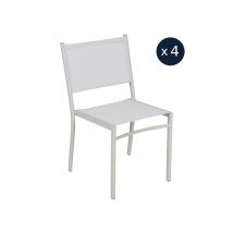 Fermob - 4 chaises de jardin structure aluminium Costa Gris argile-