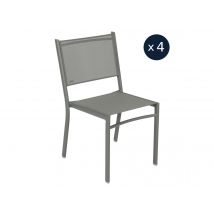 Fermob - 4 chaises de jardin structure aluminium Costa Romarin-