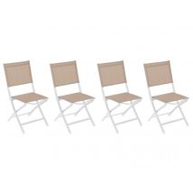 Hesperide - Lot de 4 chaises de jardin en aluminium pliables Lin et Blanc Essentia - Hespéride Blanc Dimensions (L x l x H):45 x 57 x 90 cm Empilable:
