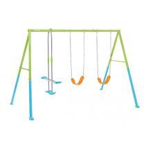 Intex - Portique pour enfants 3 agrès balançoire + face à face Vert Dimensions (L x l x H):3,43 x 2,54 x 2,11 m Garantie:2 ans Marque:INTEX Matière(s)