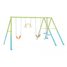 Intex - Portique-balançoire 4 agrès2 balançoires + face à face + anneaux Vert Dimensions (L x l x H):4,42 x 2,35 x 2,00 m Dimensions colis (L x l x H)