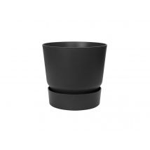 Elho - Pot de fleurs rond en plastique Ø 30 cm Greenville Round noir pour jardin et balcon Noir Dimensions (L x l x H):29,5 x 29,5 x 27,8 cm Forme:Ro