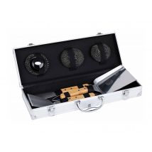 Somagic - Valisette alu spéciale plancha ( spatule grattoir brosse, tampon recharge brosse et pelle à légumes) - Garantie 2 ans