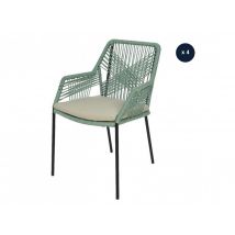 Jardideco - Lot de 4 chaises de jardin Séville vert menthe Vert Dimensions (L x l x H):63 x 57 x 85 cm Empilable:Oui Garantie:1 an Hauteur d'assise:44