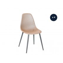 Jardiline - Lot de 4 Chaises de jardin en aluminium et résine coloris taupe Malte Taupe Dimensions (L x l x H):46 x 53 x 85 cm Garantie:2 ans Matière