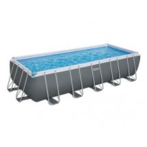 Bestway - Piscine tubulaire Power Steel rectangulaire 6,40 x 2,74 x 1,32 m Gris, en Duraplus - Garantie 2 ans - Installation Piscinéco sur Demande