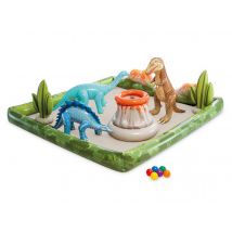 Intex - Aire de jeux gonflable Dino Aventure Multicolore, en PVC - 201 x 201 x 36 cm