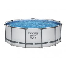 Bestway - Piscine tubulaire Steel Pro Max ronde 3,96 x 1,22 m Blanc, en Duraplus - Garantie 2 ans - Installation Piscinéco sur Demande