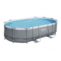 Bestway - Piscine tubulaire Power Steel ovale 4,88 x 3,05 x1,07 m Gris, en PVC - Garantie 2 ans - Installation Piscinéco sur Demande