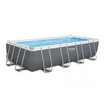Bestway - Piscine tubulaire Power Steel rectangulaire 5,49 x 2,74 x 1,22 m Gris, en Duraplus - Garantie 2 ans - Installation Piscinéco sur Demande