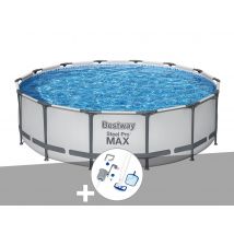 Bestway - Kit piscine tubulaire Steel Pro Max ronde 4,27 x 1,07 m + Kit d'entretien Blanc, en PVC - Installation Piscinéco sur Demande