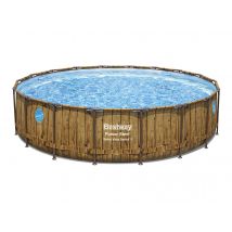 Bestway - Piscine tubulaire Power Steel SwimVista avec hublots ronde 5,49 x 1,22 m Marron , en PVC - Garantie 2 ans - Installation Piscinéco sur Deman