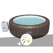 Bestway - Kit spa gonflable Lay-Z-Spa St Moritz rond Airjet 5/7 places + Kit de nettoyage Marron, en Vinyle - 216 x 216 x 71 cm - Garantie 2 ans - In