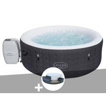 Bestway - Kit spa gonflable Lay-Z-Spa Havana rond Airjet 2/4 places + Ensemble mobilier 4 modules Noir, en Vinyle - 180 x 180 x 66 cm - Garantie 2 an