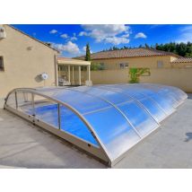 Astral Pool - Abri de piscine Abriwell pour bassin 10,00 x 4,00 m Gris, en Polycarbonate (PC) - 10,92 x 5,74 x 1,02 m
