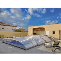 Astral Pool - Abri de piscine Abriwell pour bassin 7,00 x 3,50 m Gris, en Polycarbonate (PC) - 7,75 x 5,10 x 0,94 m