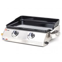 Somagic - Plancha à gaz Vera 200 avec cuve en inox Gris Dimensions (L x l x H):64,5 x 45,5 x 20 cm Dimensions colis (L x l x H):60,6 x 48,8 x 26 cm In