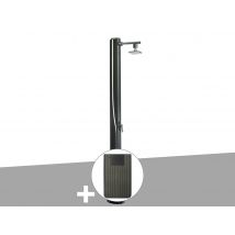 Ubbink - Douche solaire 25 L Solaris Luxe + Plancher solaire Anthracite Noir, en Polypropylène Random (PPR) - 21 x 26 x 214 cm