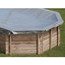 Gre - Bâche d'hivernage pour piscine bois ronde Lili Ø 2,80 m - Gré Gris, en PVC